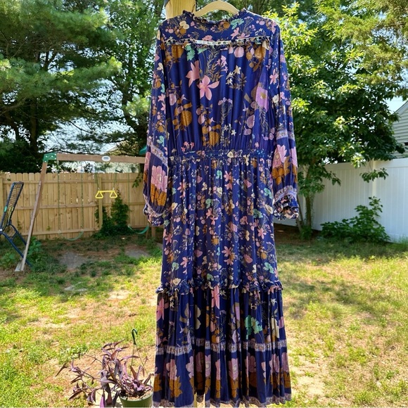 Spell and the Gypsy Wild Bloom Midi Dress Navy - Picture 9 of 13